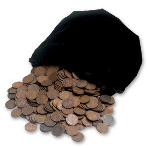 50 coins 1909-1958 Wheat Cent Lot W/ Velvet Pouch